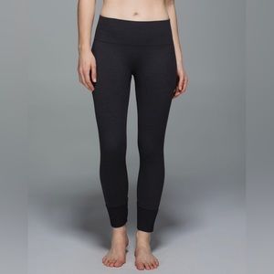 Lululemon Ebb To Street Ribbed Pant Leggings Heathered Black